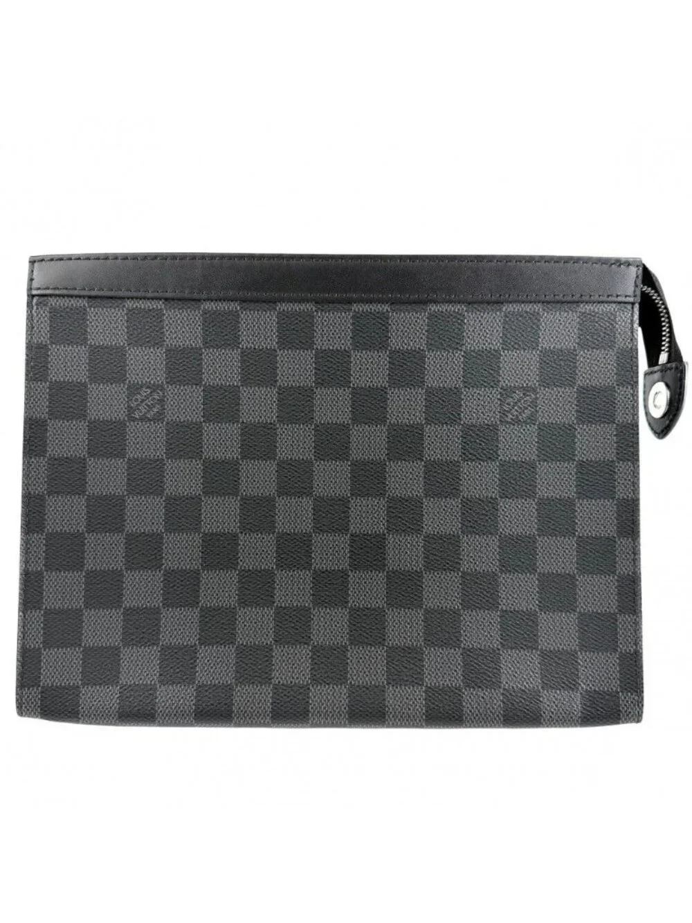 Louis Vuitton Clutch Damier Graphite Pochette Voyage MM Second Black Silver